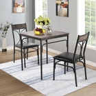 Rust Proof 3 Piece Dining Table Set Industrial Style Dining Room Sets