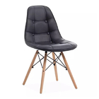 Polyurethane Leather Eiffel Chair Upholstered Eiffel Chair Steel Frame Beech Leg