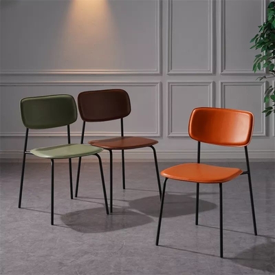 High Resilience Cafe Dining Chair Restaurant Leather Chair Breathable